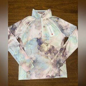 NEW Kid Obermeyer Pastel Print Half-Zip Pullover Size M 10/12